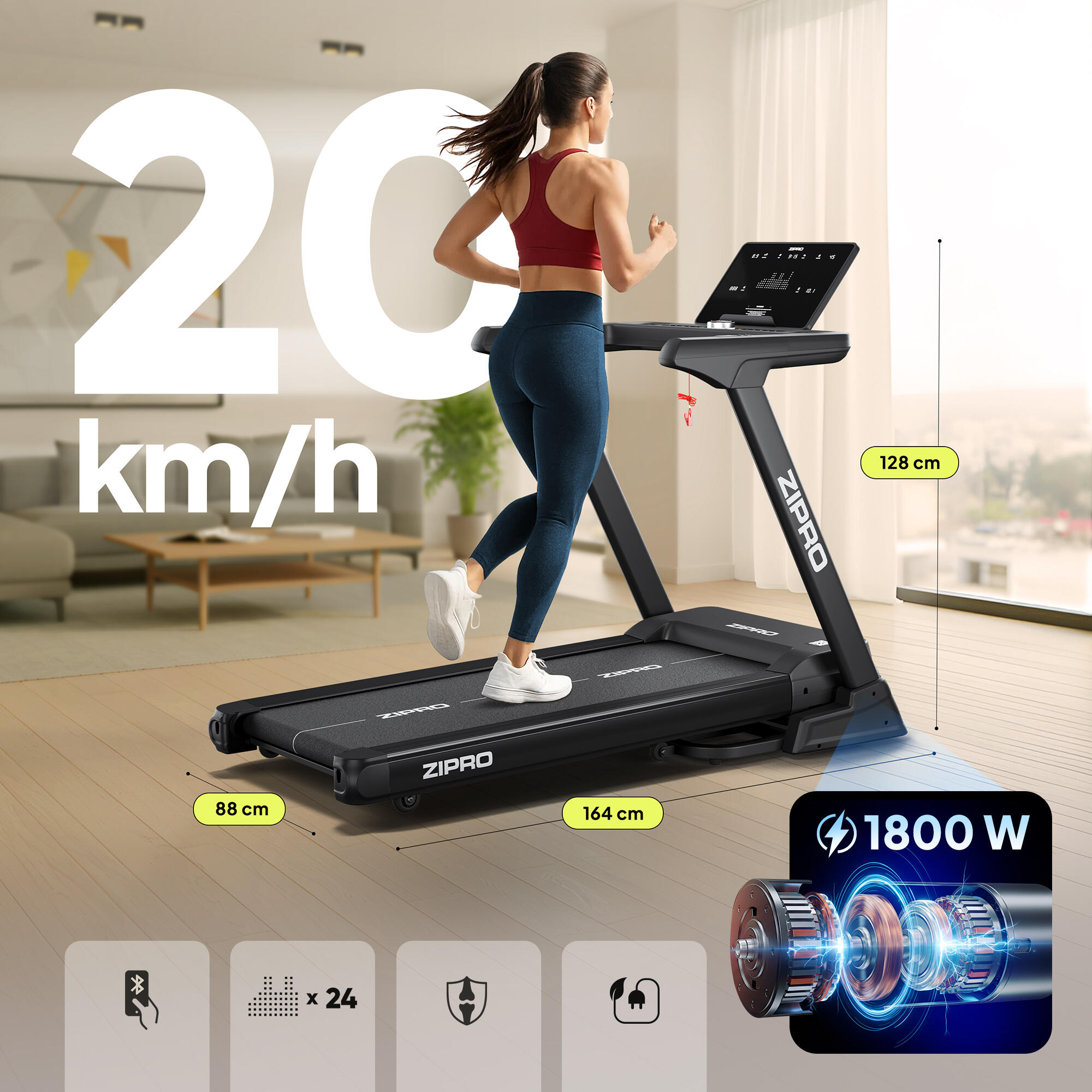 Потужний двигун бігової доріжки Zipro Sigma