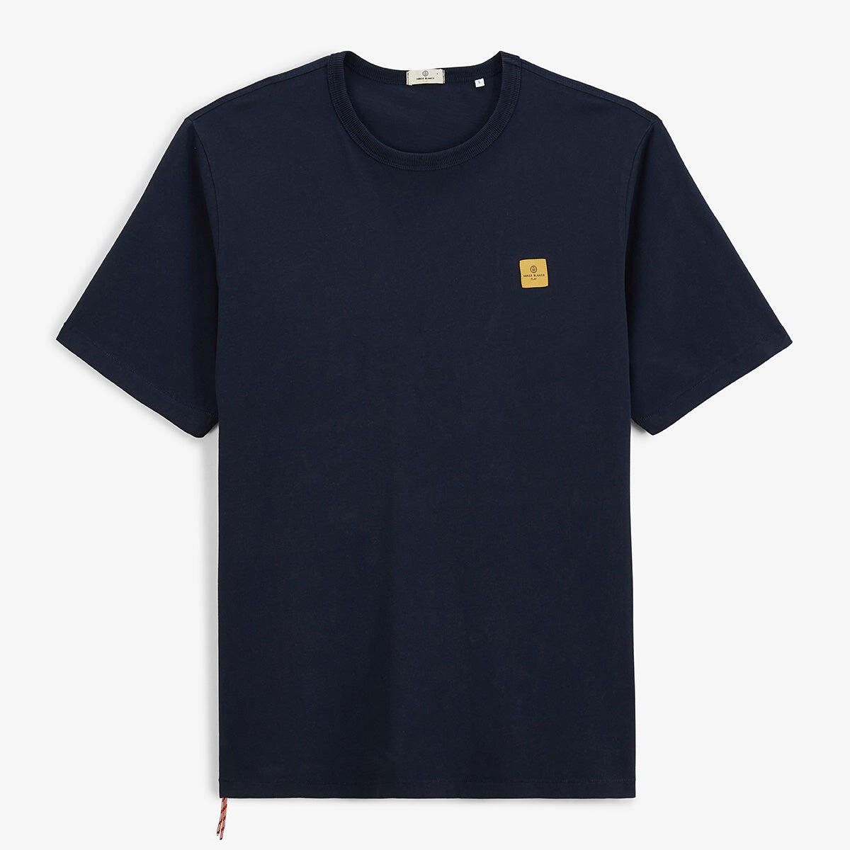 T-shirt girocollo in jersey di cotone con stampa blu navy sul retro 3/6