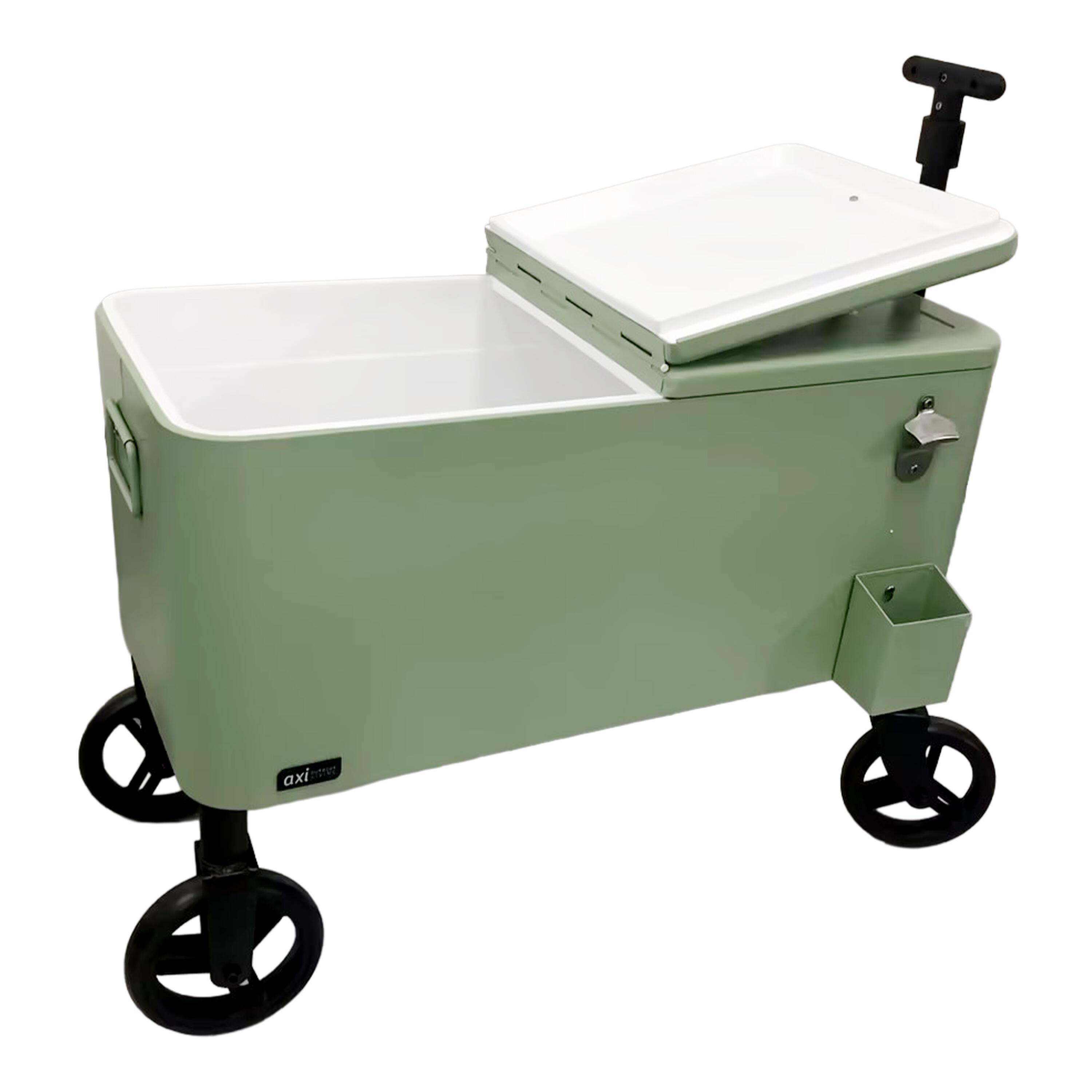 Retro Koelbox Groen, Bolderwagen Drankkoeler, 76 liter 2/7