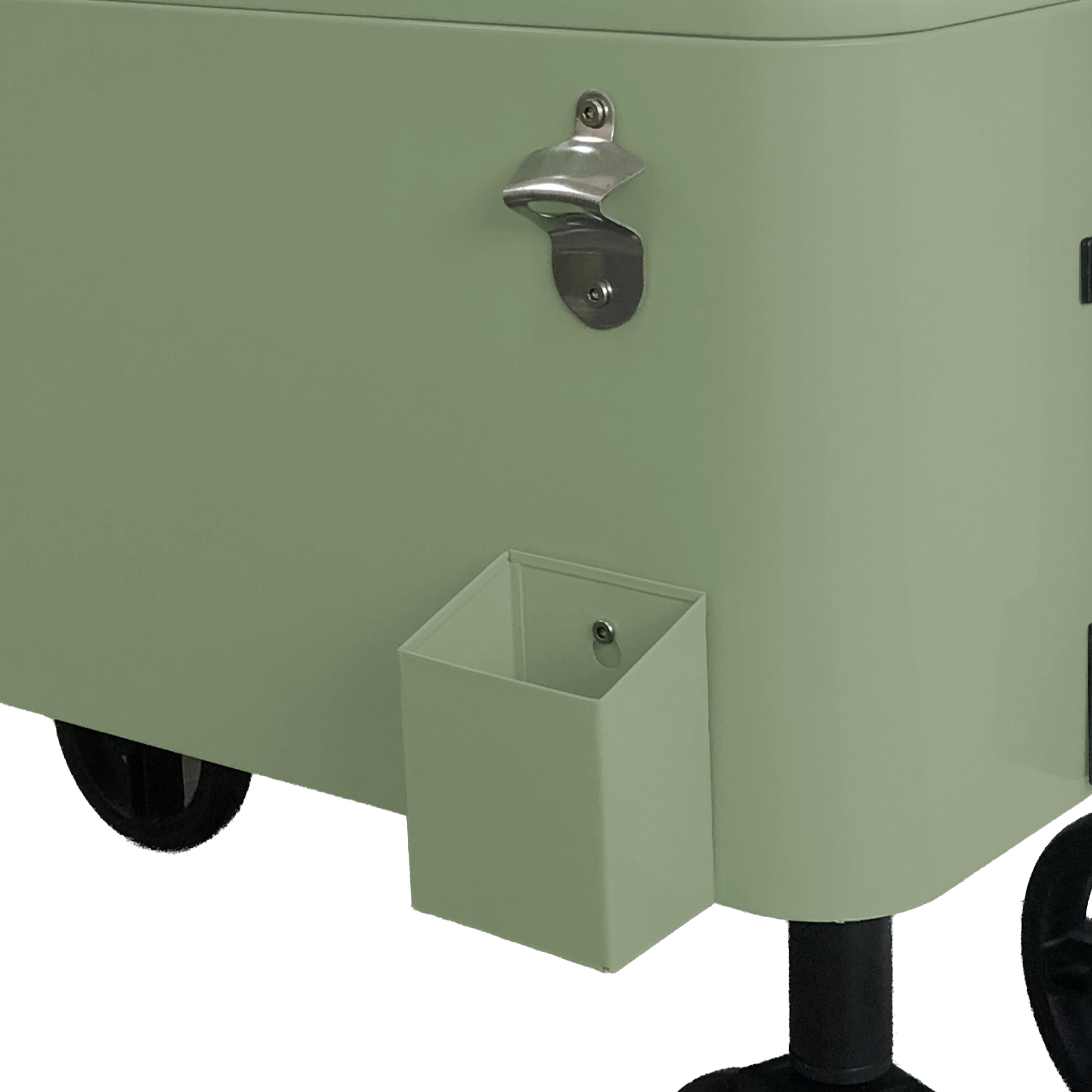 Retro Koelbox Groen, Bolderwagen Drankkoeler, 76 liter 6/7