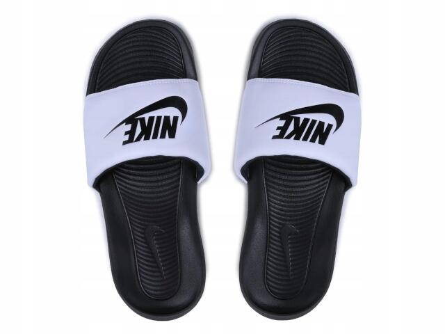 KLAPKI sportowe NIKE VICTORI ONE CN9675-005 basenowe biało-czarne lekkie 41 7/7