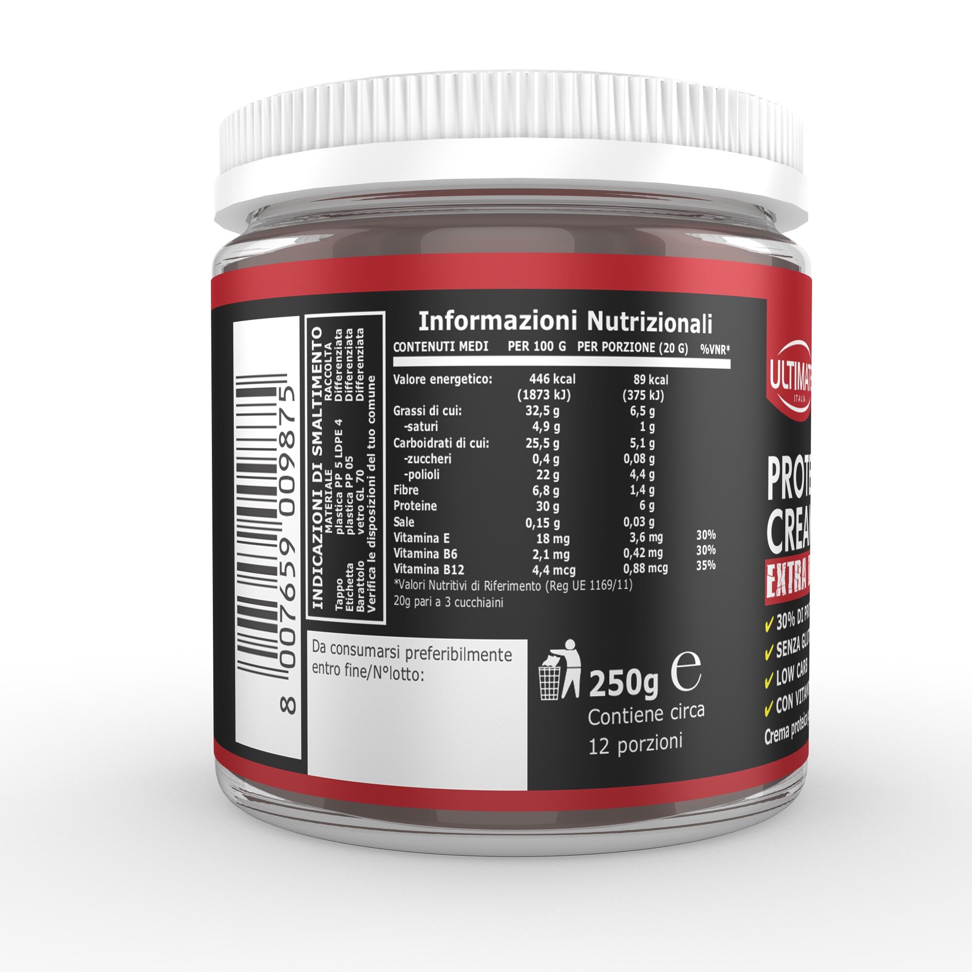Alimento - PROTEIN CREAM FONDENTE EXTRA DARK 250g AL 30% DI PROTEINE 3/7