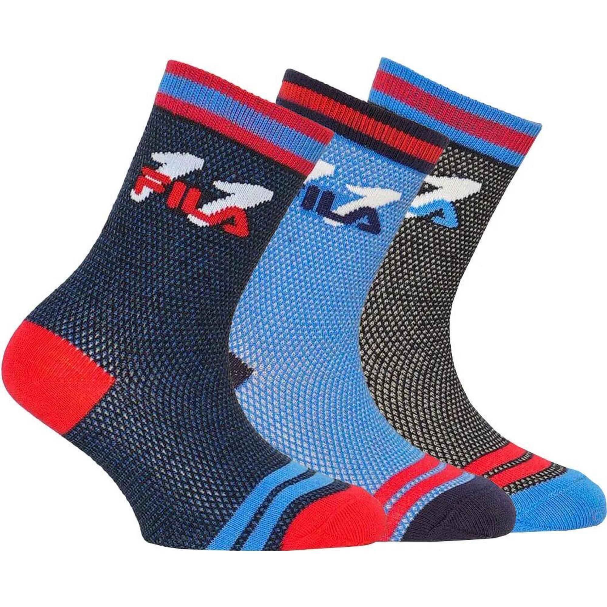 661 Kindersokken Fila Jr. Sock City 3-pack Blauw 35-38