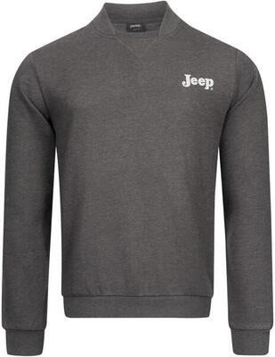 Jeep heren bomberhalssweatshirt grijs