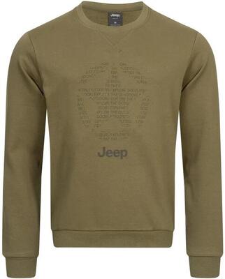 Jeep heren sweatshirt met ronde hals ster geheel bruin 2xl