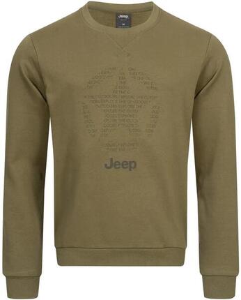 Męska bluza z okrągłym dekoltem Jeep Star, cała brązowa, 2xl