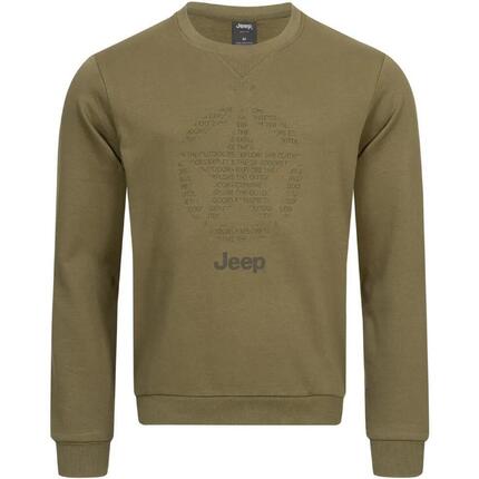 Męska bluza z okrągłym dekoltem Jeep Star, cała brązowa, 2xl