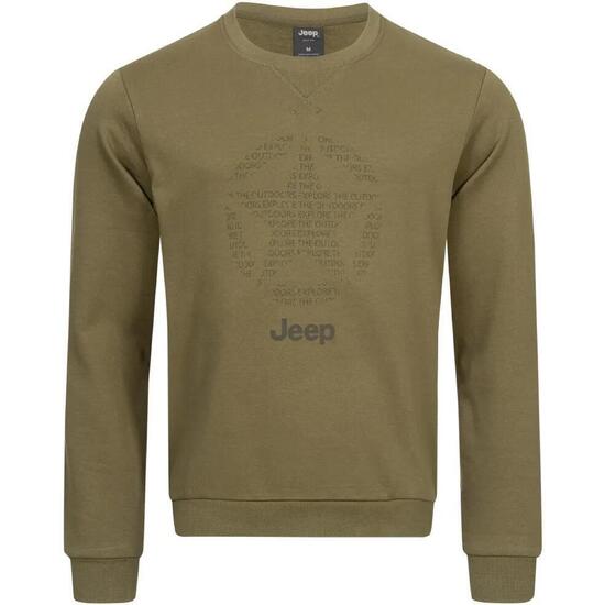 Męska bluza z okrągłym dekoltem Jeep Star, cała brązowa, 2xl