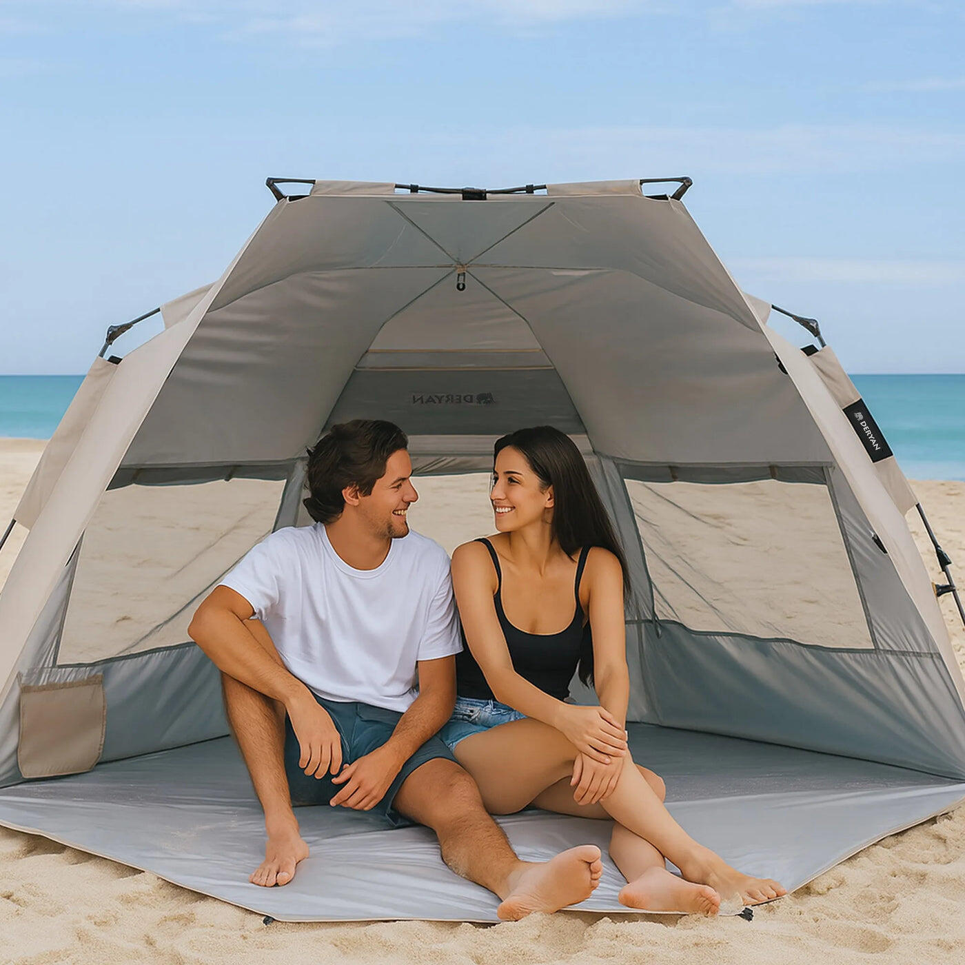 Tenda da spiaggia Pop Up Up To Go - Leggera - Protezione UV 50+ - Argento 2/7