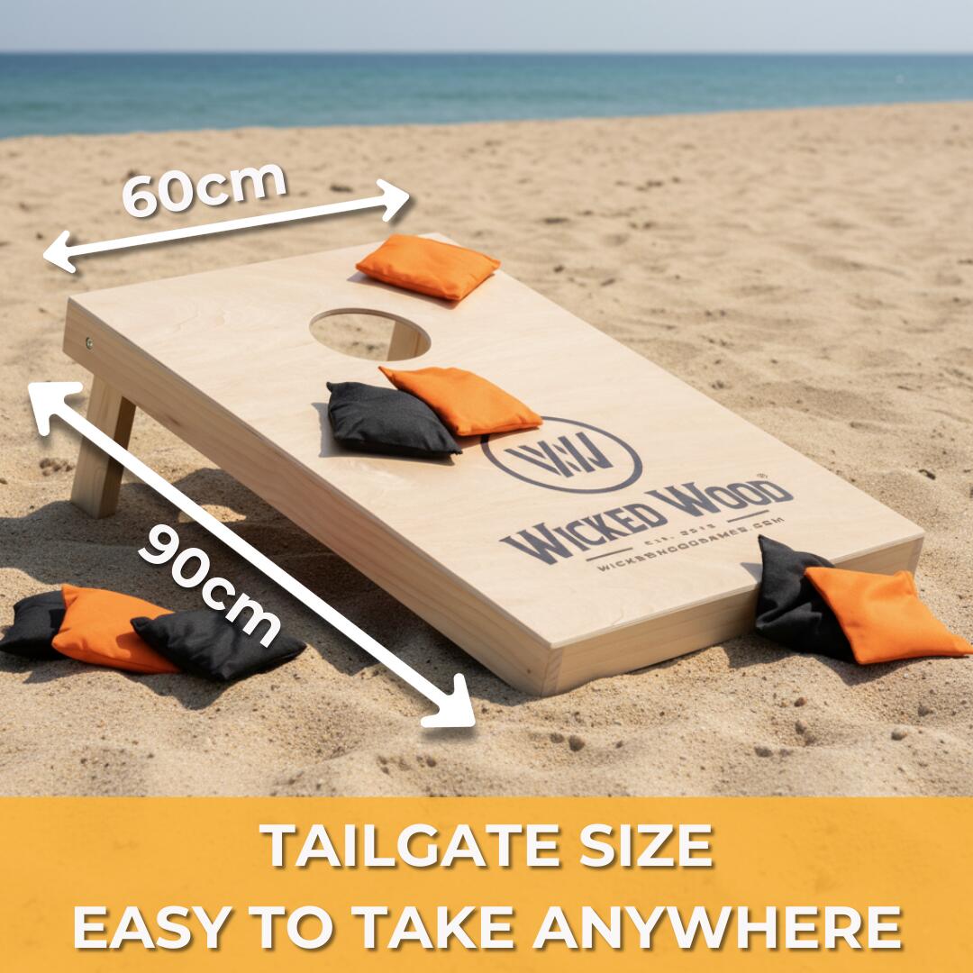 Wicked Wood Ensemble de Cornhole ACL REC 90x60 cm en bois massif, sacs inclus 7/7