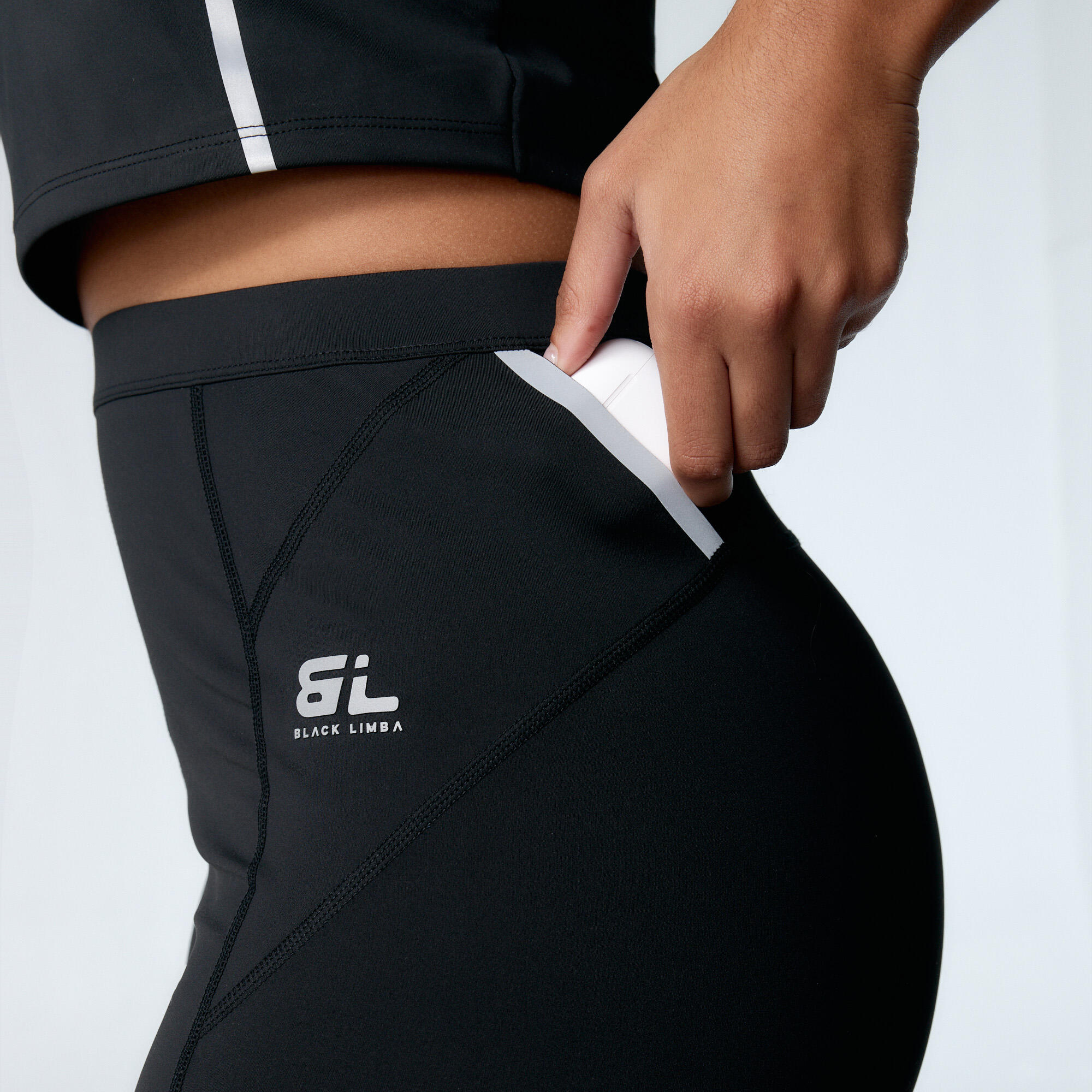 Conjunto deportivo Top+Legging London & Race  de mujer Black Limba 3/6