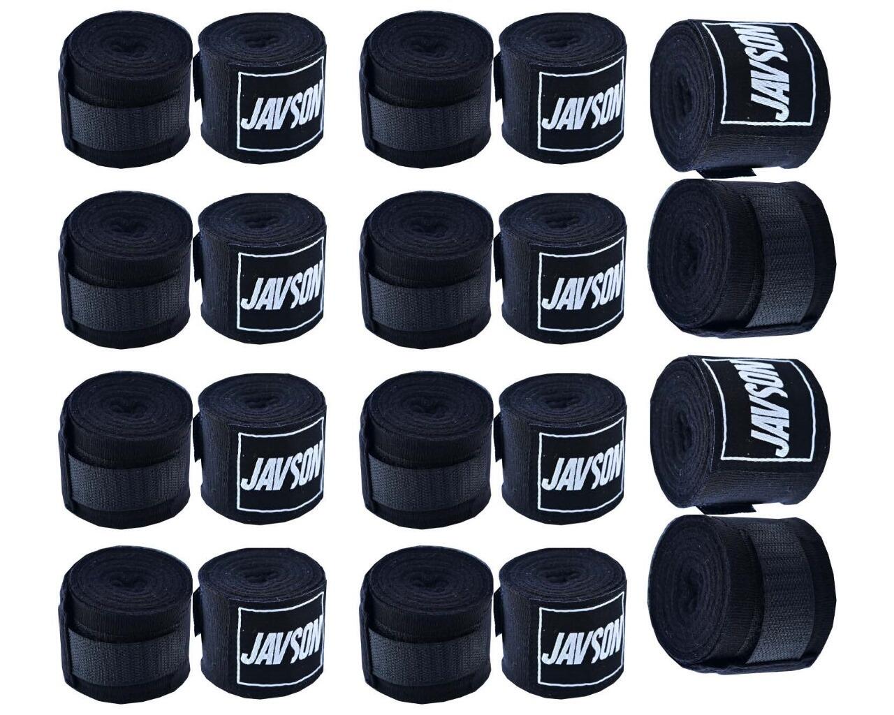 Boxing Hand Wraps Set of 10 Black - 4.5m Wraps with Thumb Loop MMA Boxing