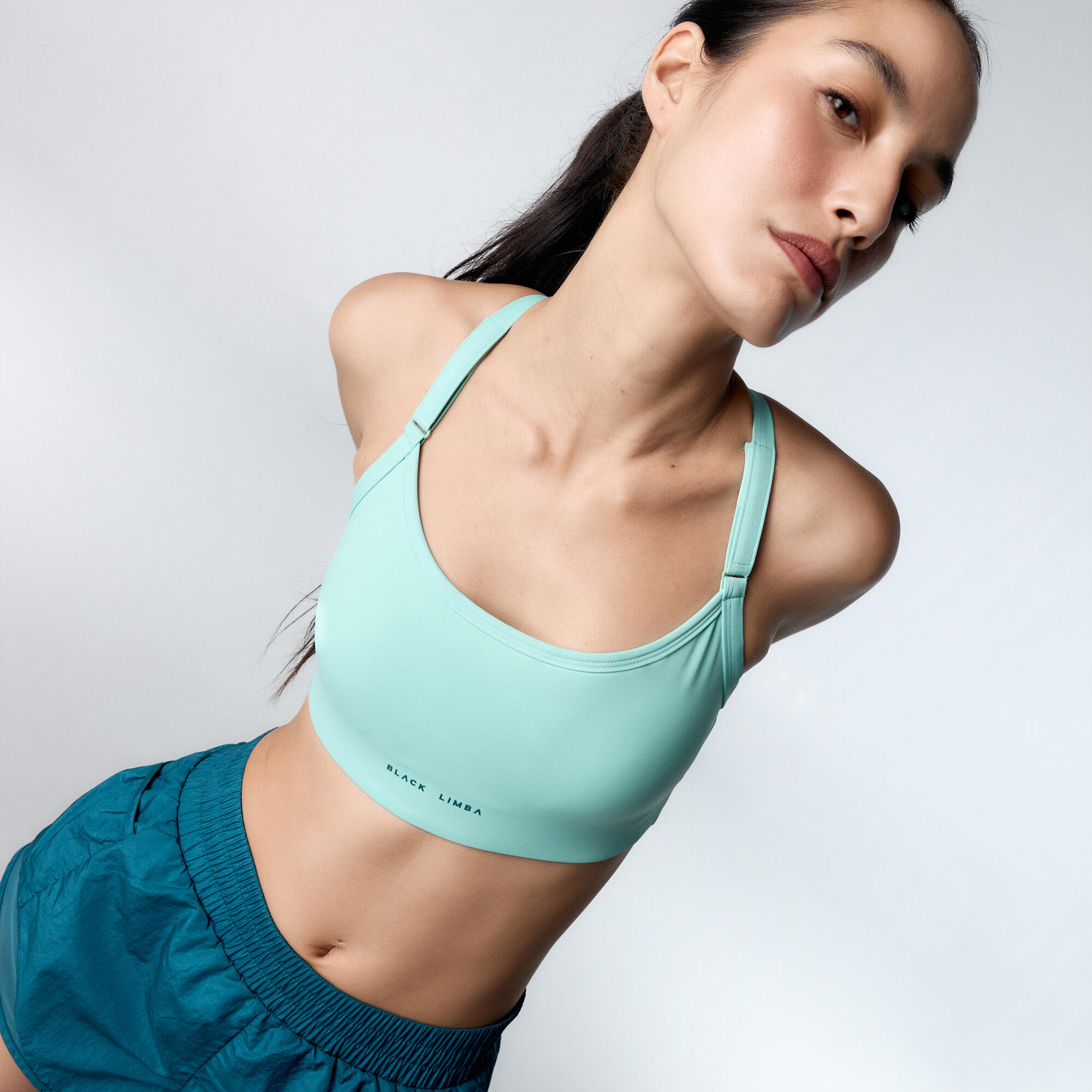 Sujetador Top deportivo Speedy Sujeción media de mujer Black Limba Mint 4/7