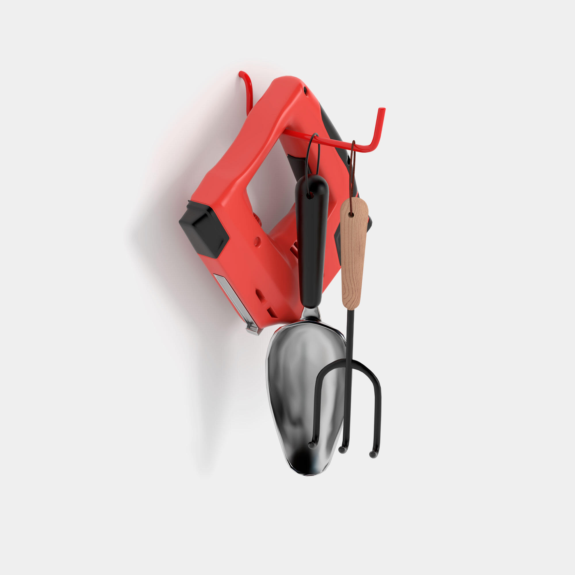 Gancho Multiusos para Colgar en Pared | Fabricado en Acero | Acabado en Rojo | 4/5
