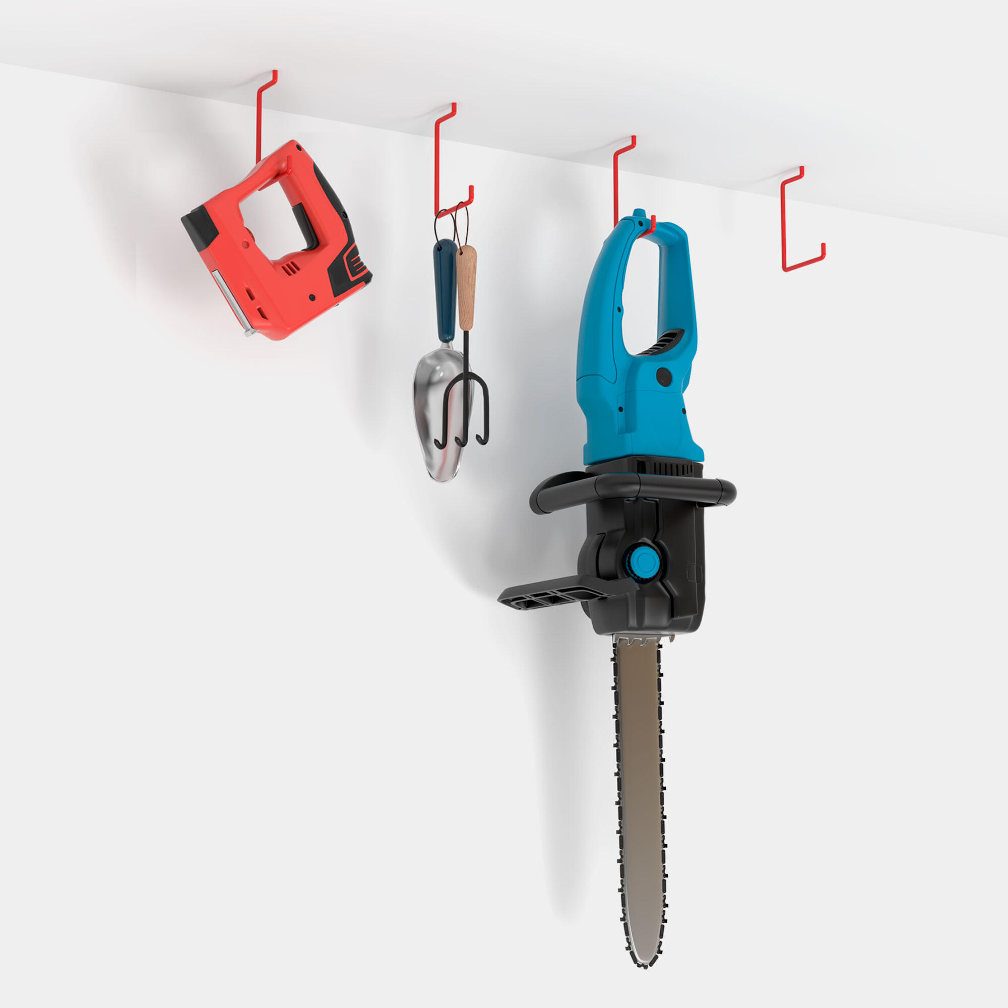 Gancho Multiusos para Colgar en Techo | Fabricado en Acero | Acabado en Rojo | 4/5