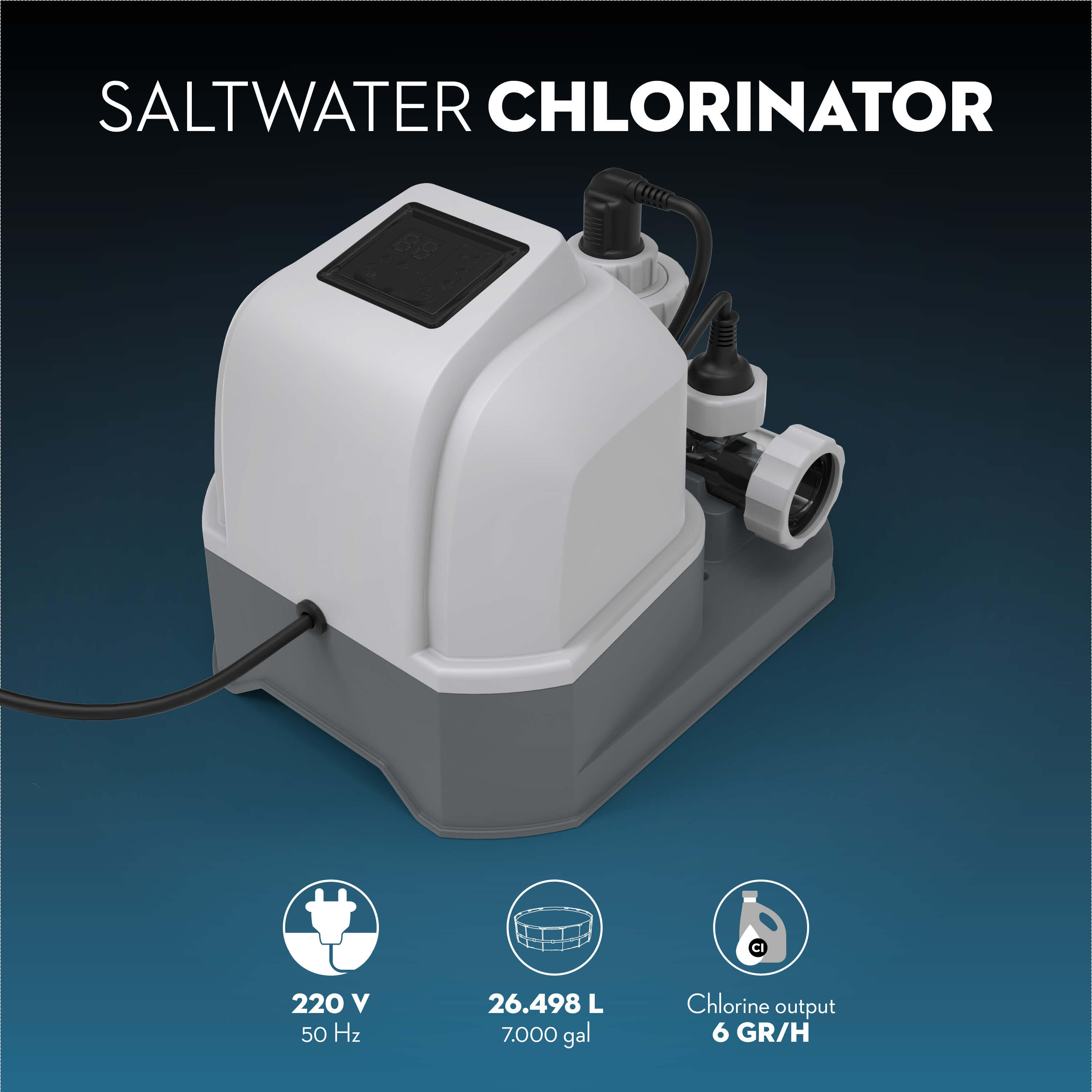 Chlorinateur piscine eau salée Hydrogenic Bestway 6 gh 6/7