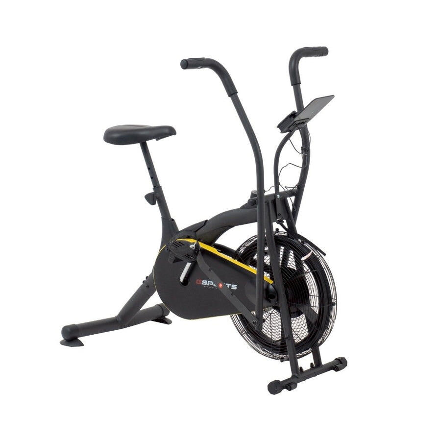 GSports GS-4094W Fan Bike, 2-in-1 Exercise Bike, Air Bike Assault Bike Platinum Bike - Black