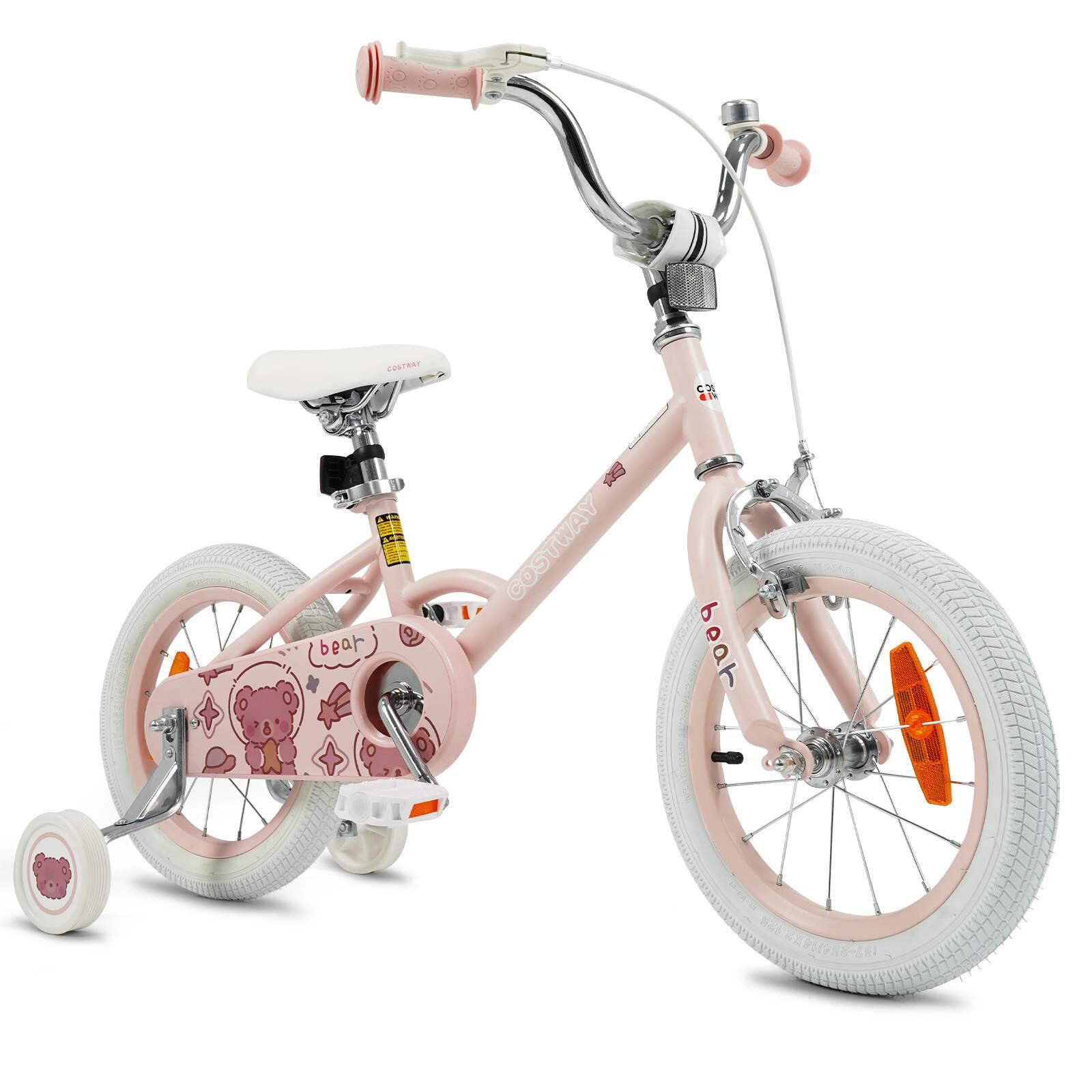 Costway 35cm Balance Bike w/ Detachable Training Wheels Reflectors