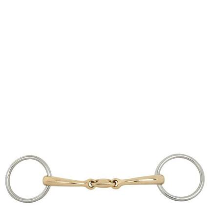 Mors de filet double brisures pour cheval BR Equitation Soft Contact