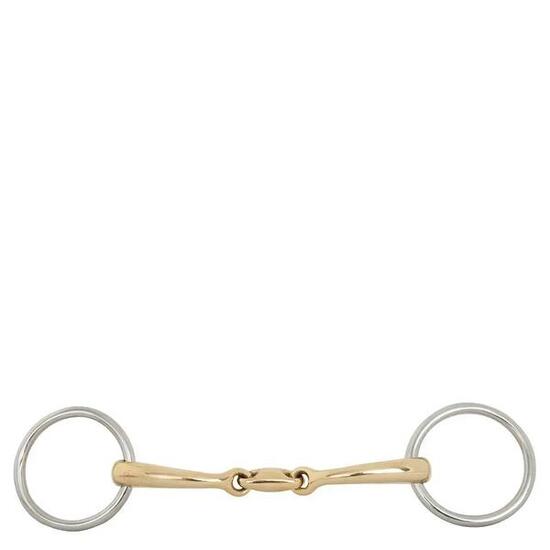 Mors de filet double brisures pour cheval BR Equitation Soft Contact