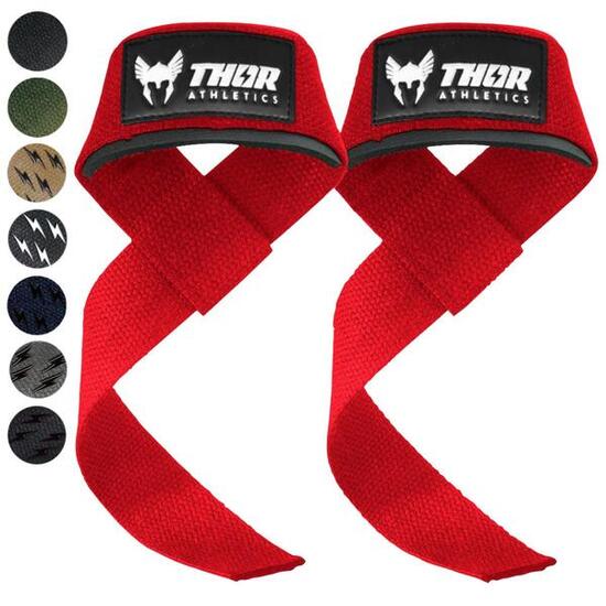 Sangles de levage - Sangle de Tirage Musculation - Powerlifting Straps - Rouge