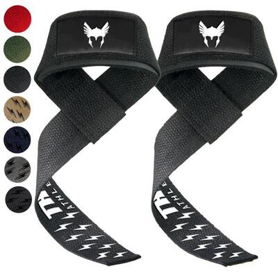 Cinghie di Sollevamento - Cinghie per Powerlifting - Cinghie per stacco - Nero