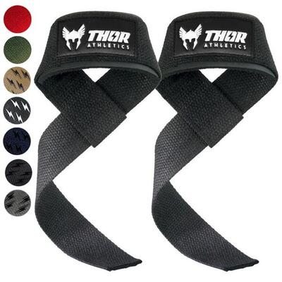 Cinghie di Sollevamento - Cinghie per Powerlifting - Cinghie per stacco - Nero