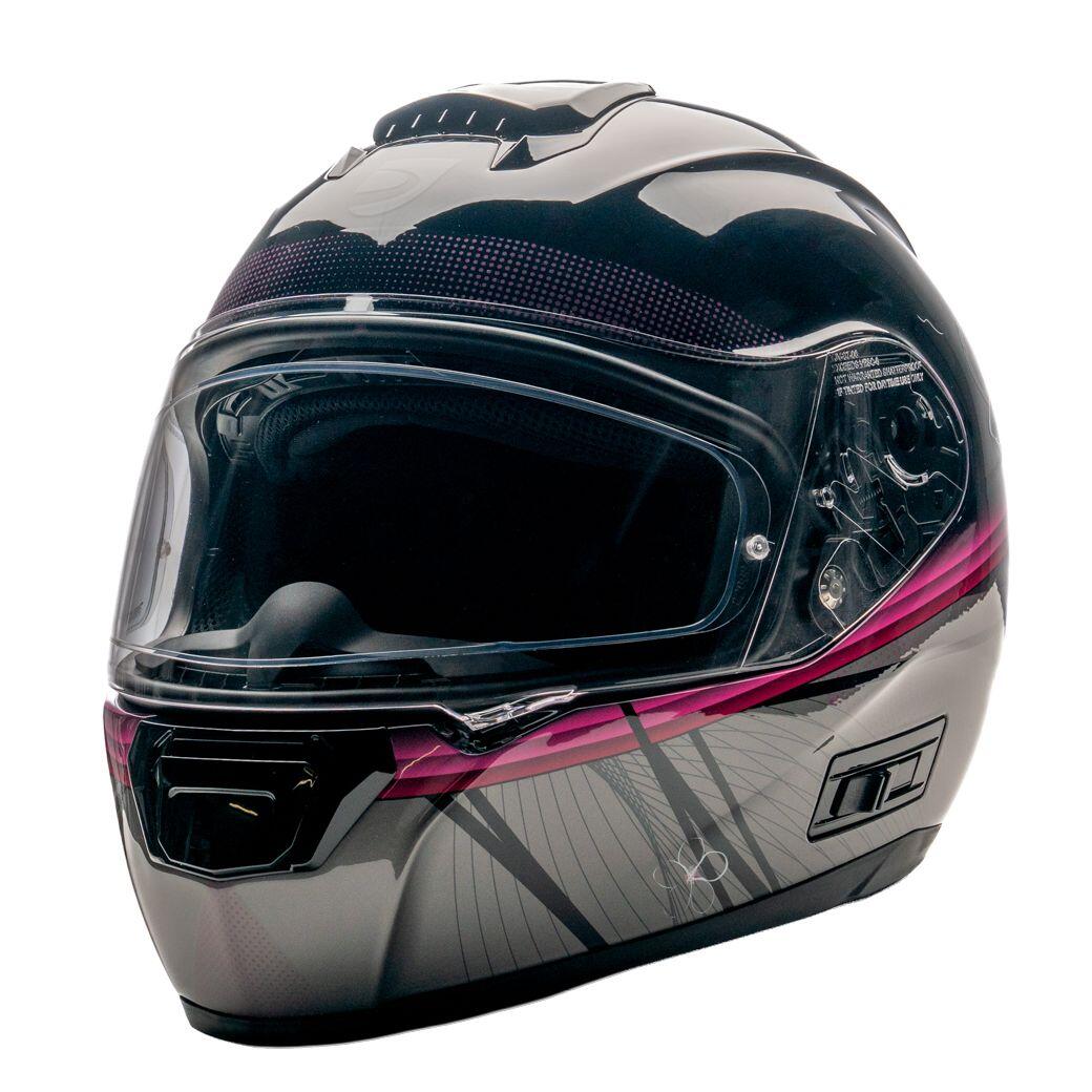 MOTOBLOUZ Casque Intégral OPTIMUS CHERRY-BLOSSOM Black/Pink Shiny | ECE 22.06 1/7