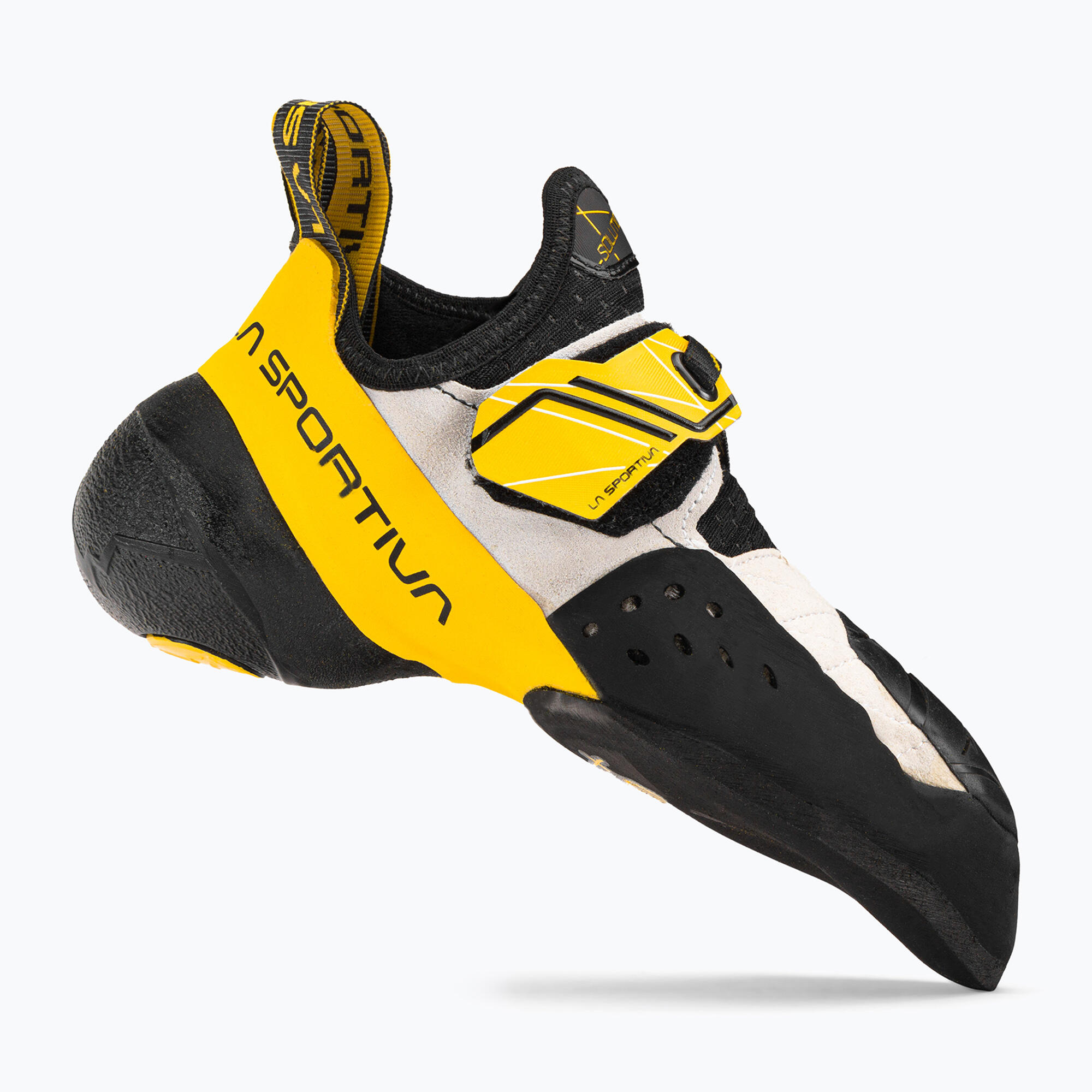 La Sportiva Solution homme blanc/jaune, semelle Vibram XS Grip2, lacet rapide 2/7