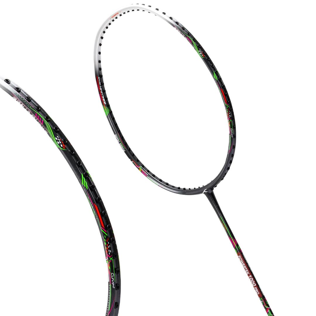 Badmintonschläger mit Vollabdeckung Powertek 1000 PRO Graphite (Dunkelgrau/Weiß) 2/6