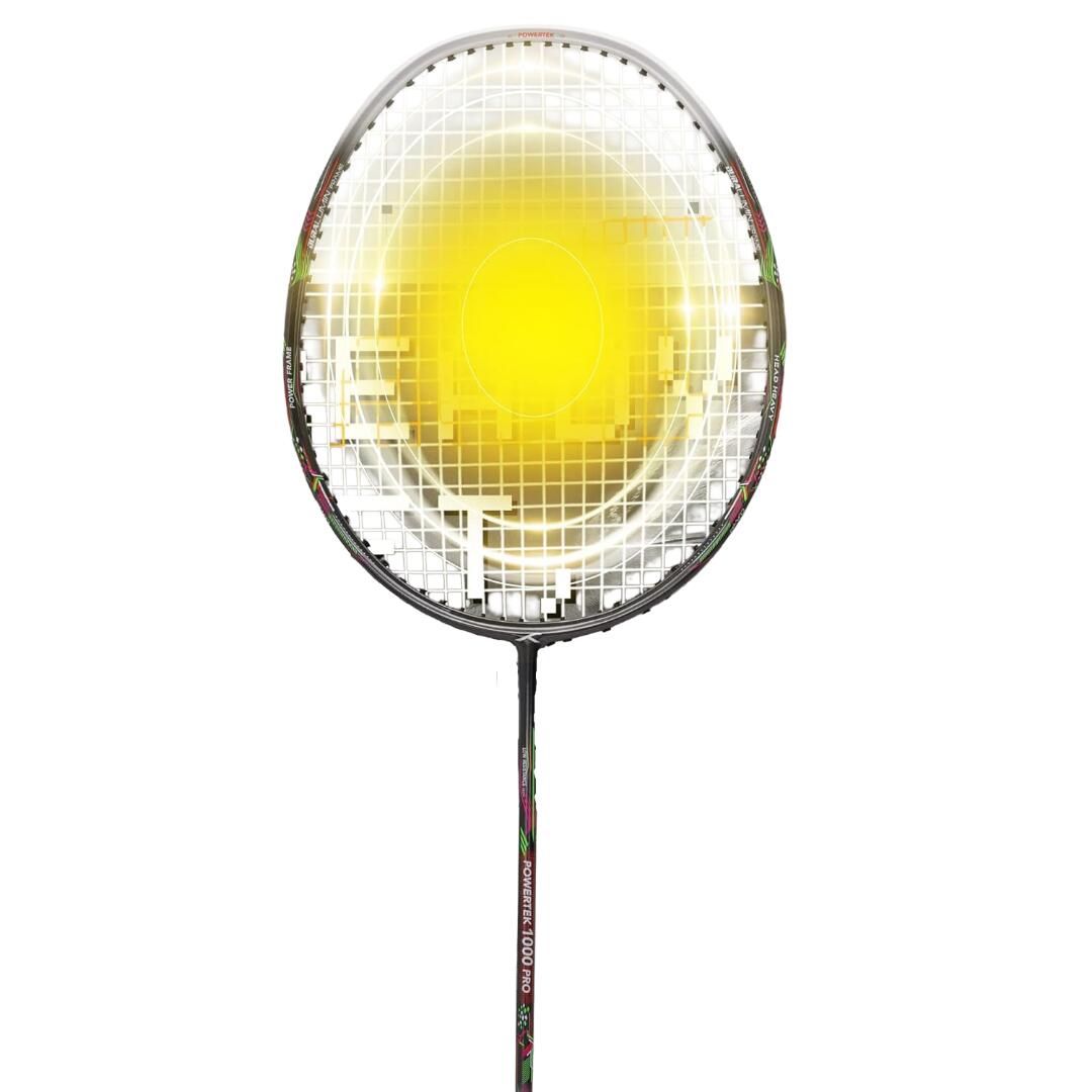 Badmintonschläger mit Vollabdeckung Powertek 1000 PRO Graphite (Dunkelgrau/Weiß) 4/6