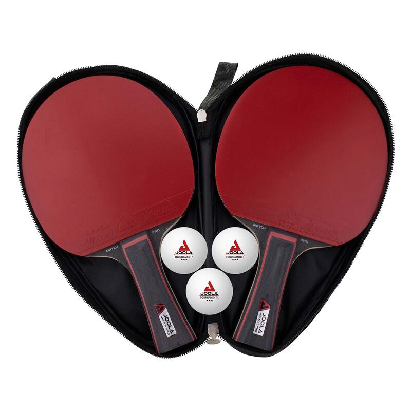 Conjunto de Ping Pong JOOLA DUO PRO: 2 Raquetes + 3 Bolas + Saco de Transporte