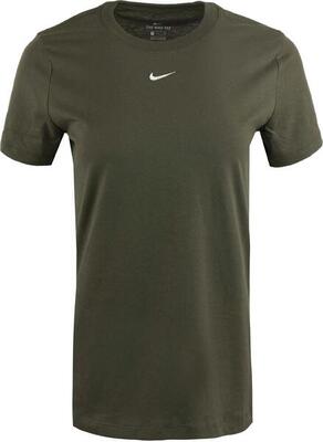 Nike dames t-shirt essential crew s - 100% katoen, groen