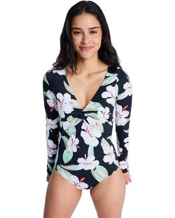 Maillot une pièce manches longues BEACH CLASSIC Noir Femme