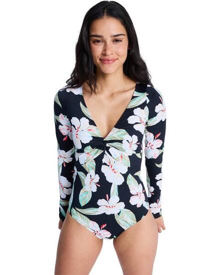 Maillot une pièce manches longues BEACH CLASSIC Noir Femme