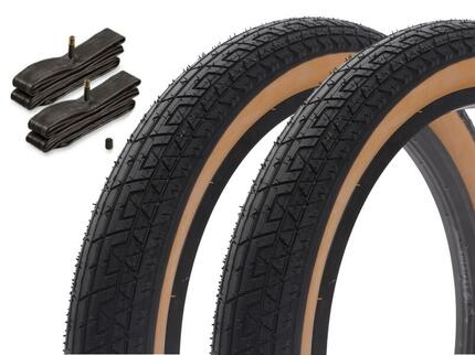 BMX banden set UNITED gum 20 inch x 2,25 inch + binnenband AV