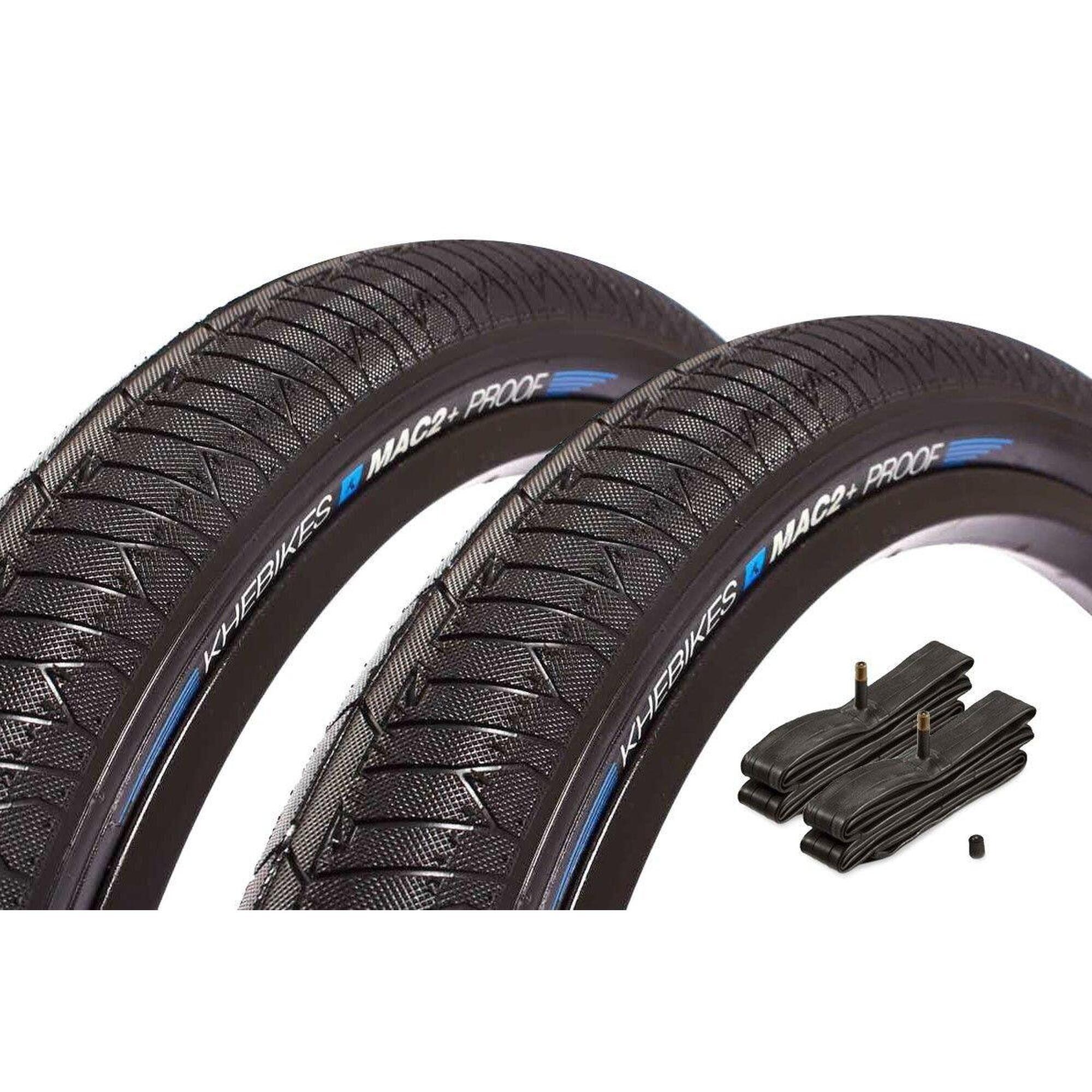 KHEBIKES Sada plášťů BMX KHE MAC2+ PROOF 20 palců x 2,30 palce + duše AV