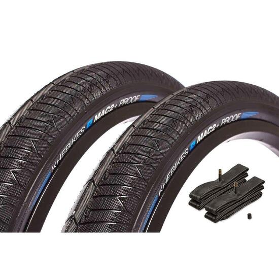 Zestaw opon BMX KHE MAC2+ PROOF 20 cali x 2,30 cala + dętka AV