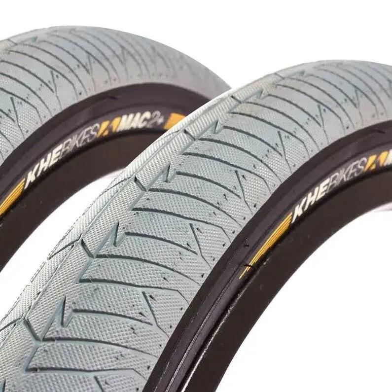 KHE MAC2+ 20-inch x 2.3-inch grey BMX tyre set