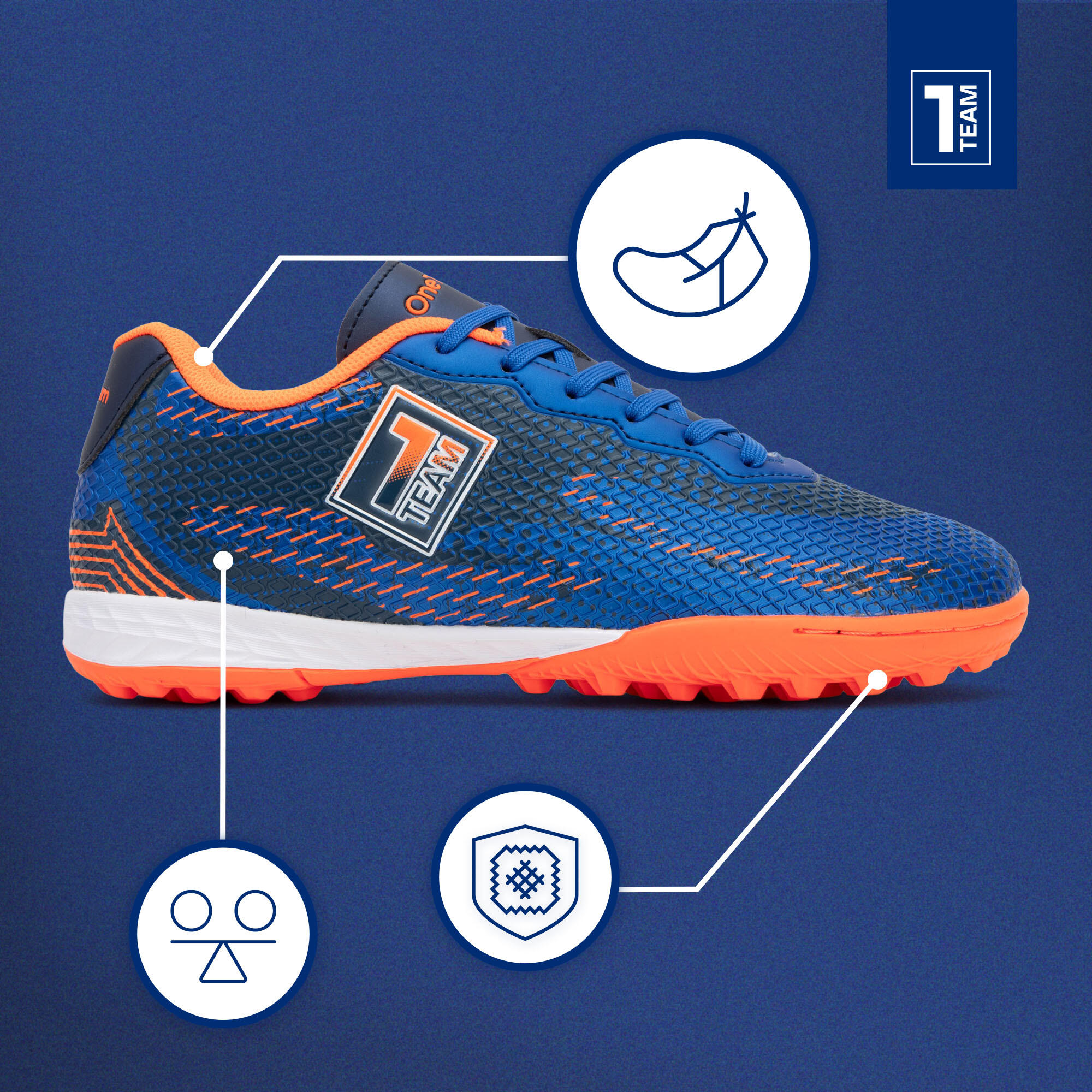 Scarpe da calcio per bambini OneTeam Robero Teen TF 3/7