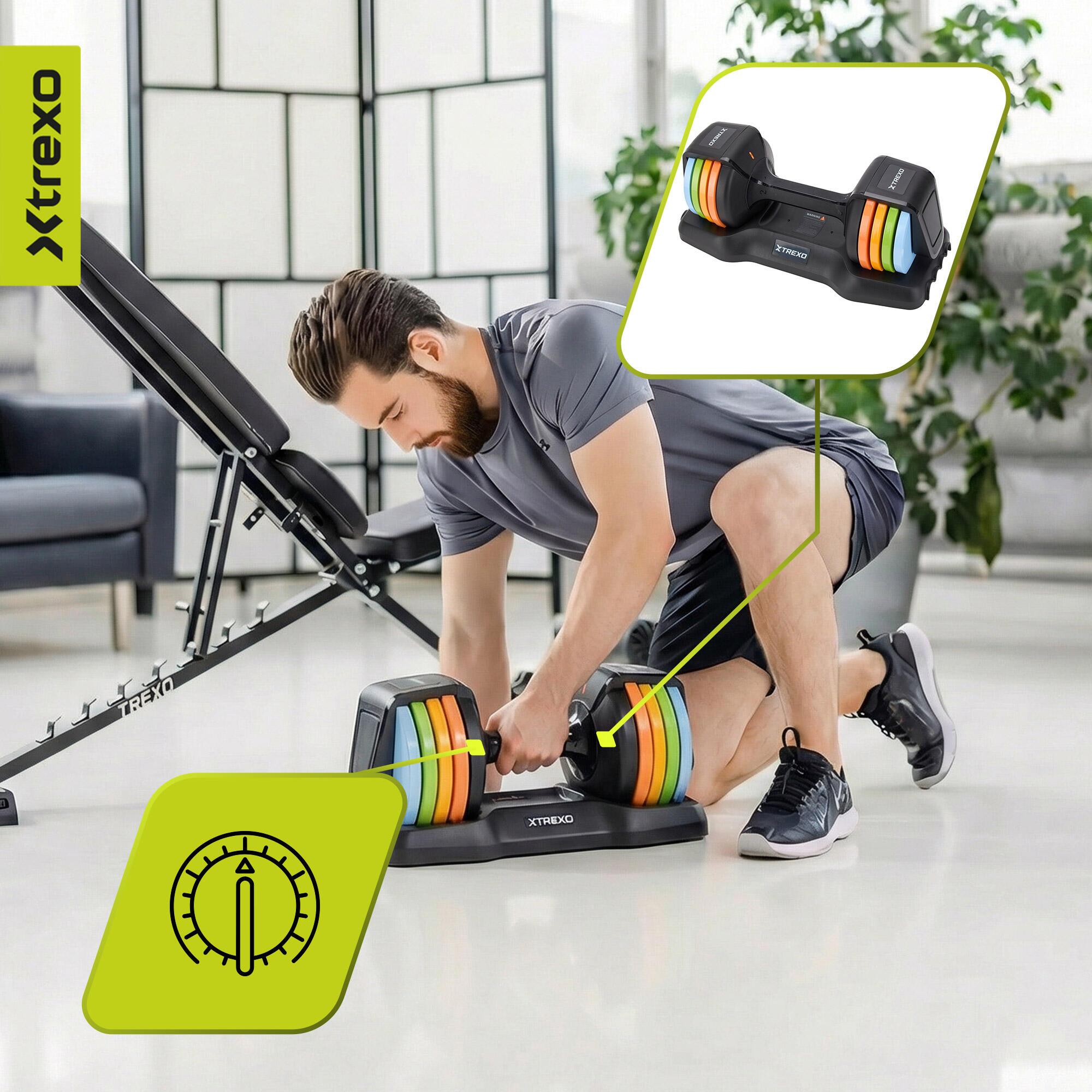 Manubrio regolabile XTREXO 11,5 kg 7/7