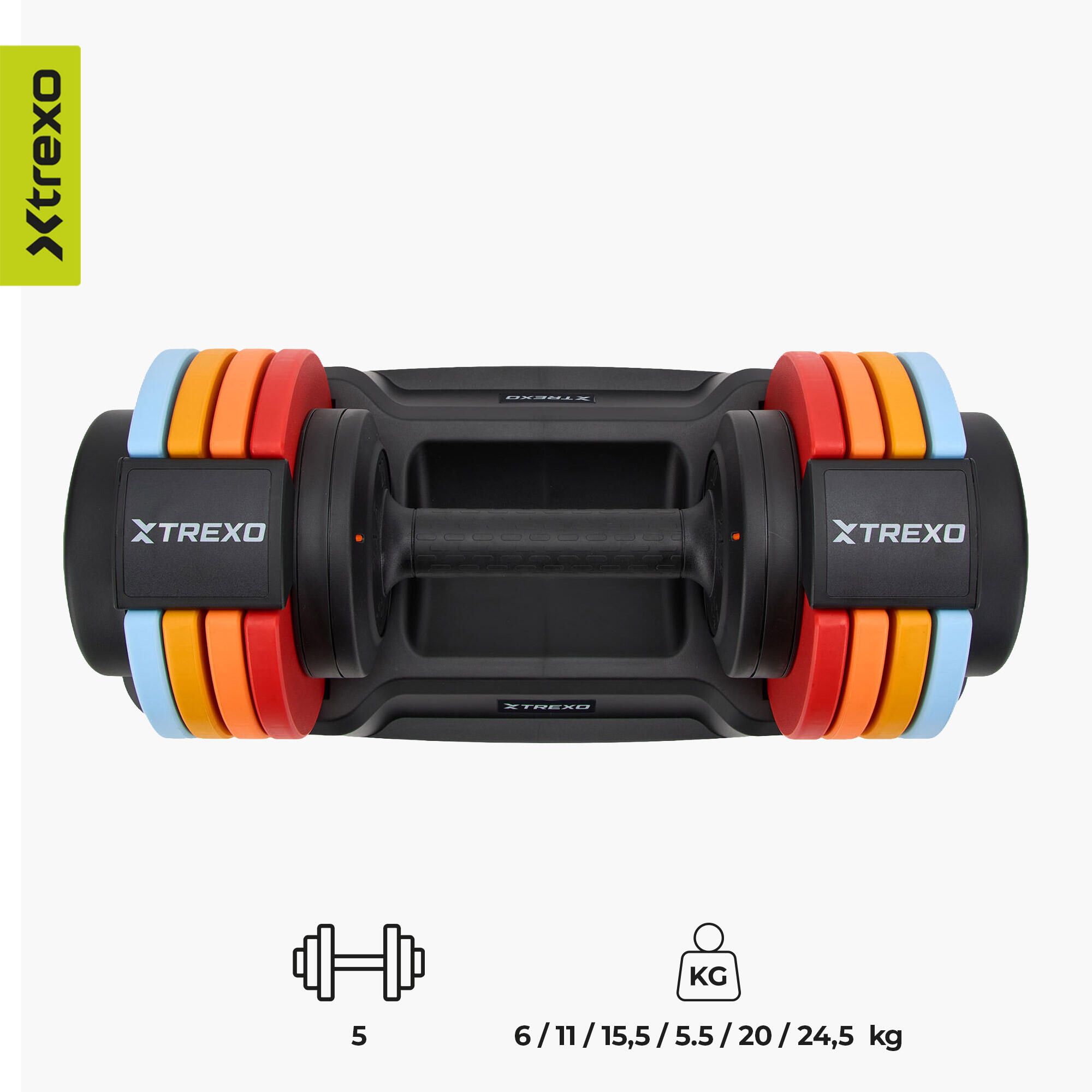 Manubrio regolabile XTREXO 25 kg 3/7