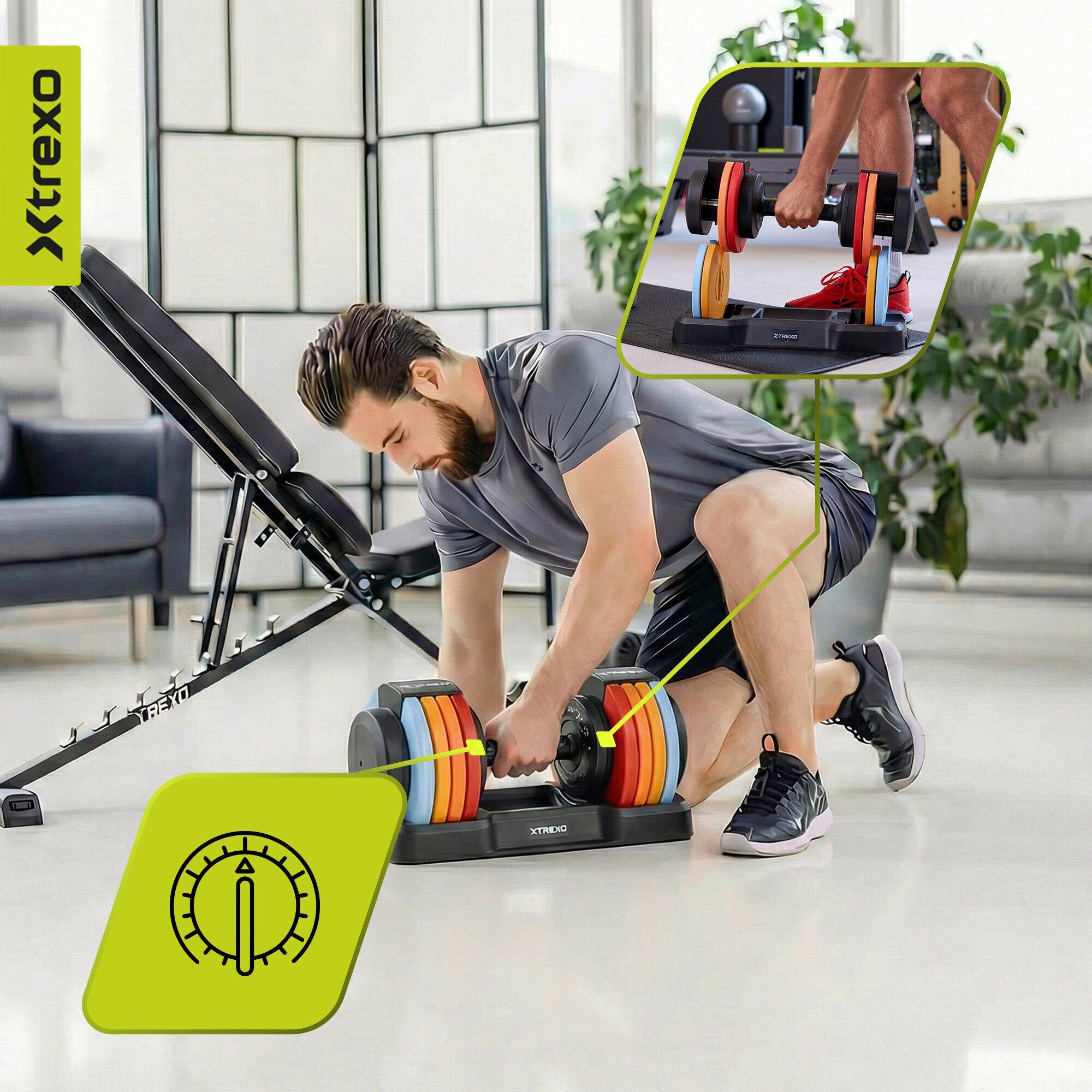 Manubrio regolabile XTREXO 25 kg 7/7