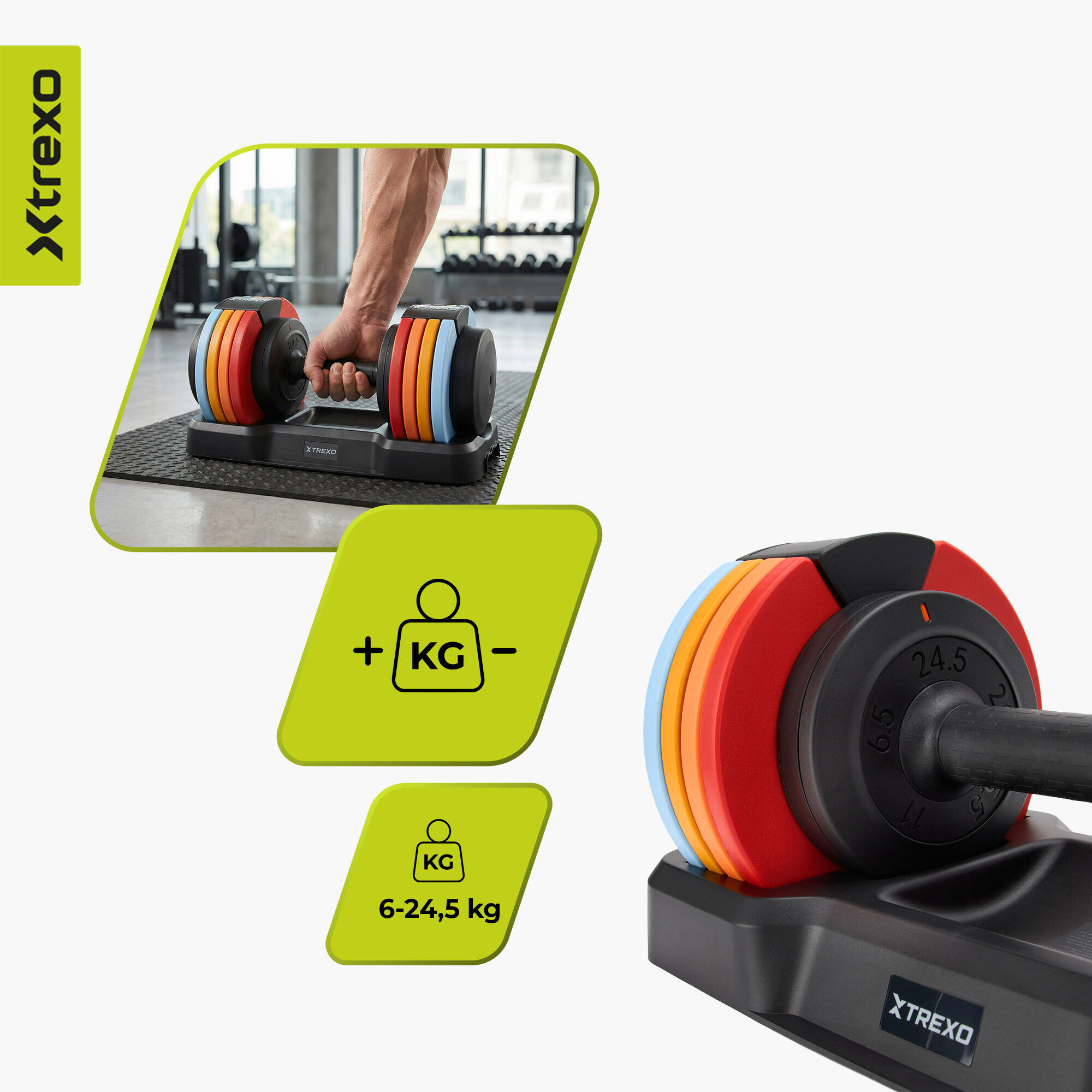 Manubrio regolabile XTREXO 25 kg 4/7