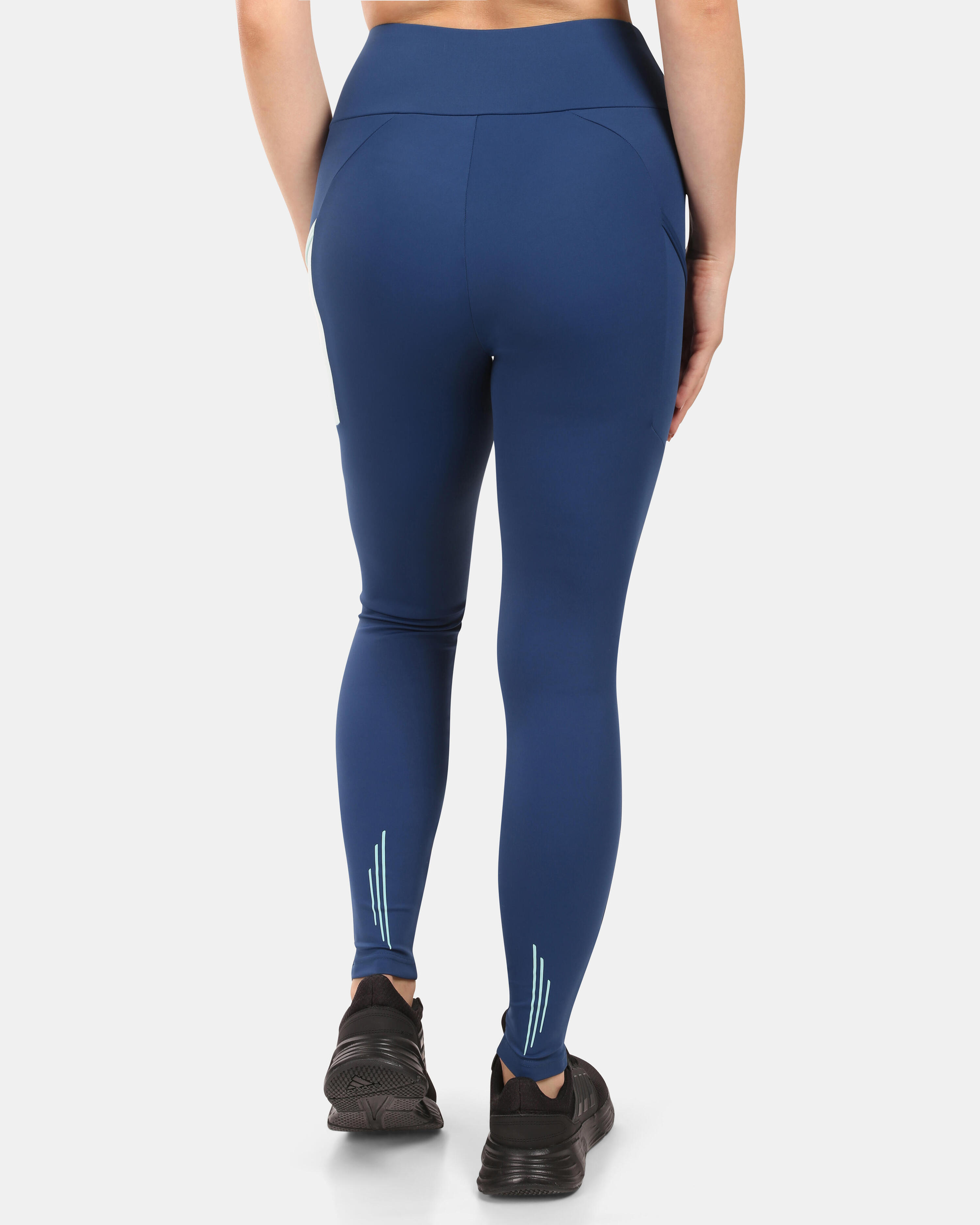 Kilpi Alexo-W Damen-Laufleggings Blau mit hohem Bund 2/6