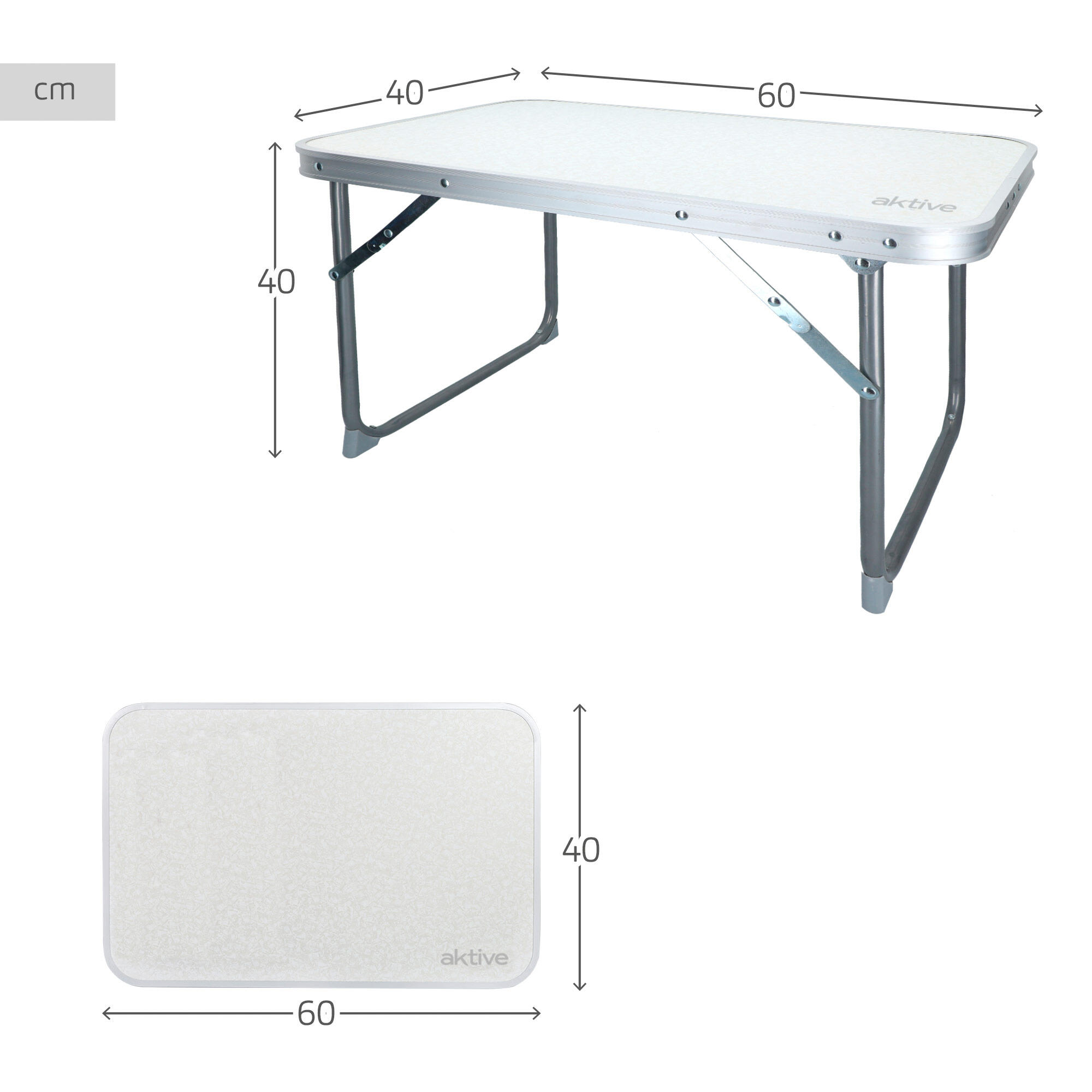 Table de camping, plage ou jardin légère et portable, blanc - Aktive Camping 4/7
