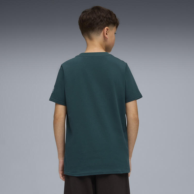 Tricou copii logo Manchester City Ftblculture, verde închis PUMA