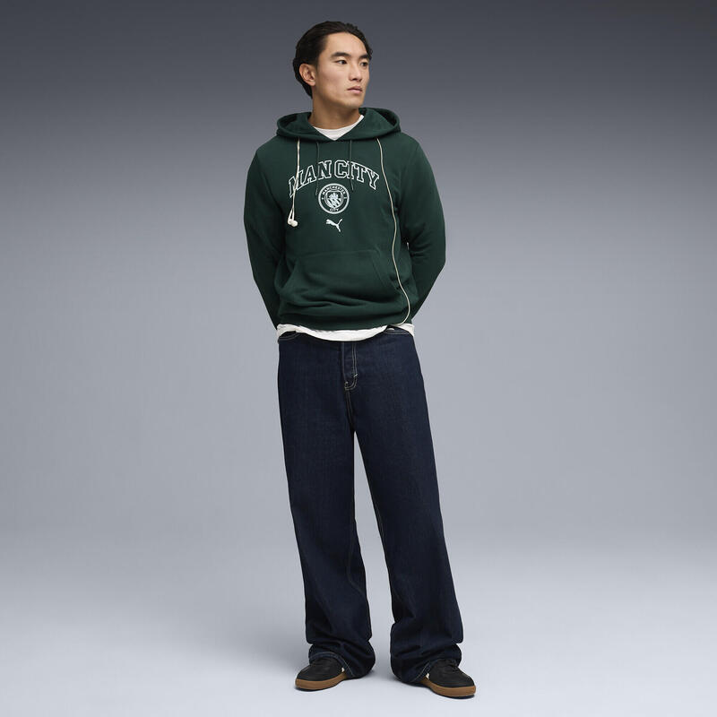Pulover bărbați cu glugă, buzunar frontal Ftblculture, verde închis PUMA