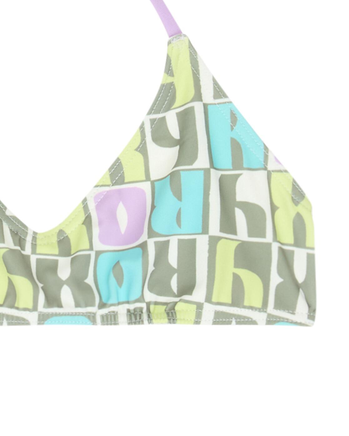 Zweiteiliges Bralette-Bikini-Set LETTER UP SET Grün Mädchen 6-16 3/3