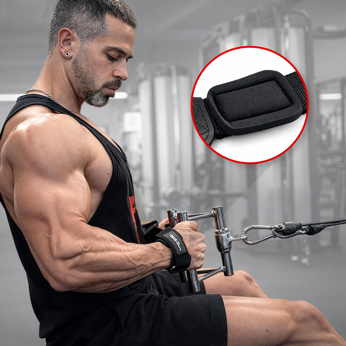 Straps Gym com Palma Borracha Antiderrapante para Levantamento de Pesos RL Grips 6/7